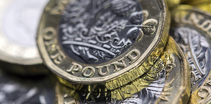 Close-up of the british pound